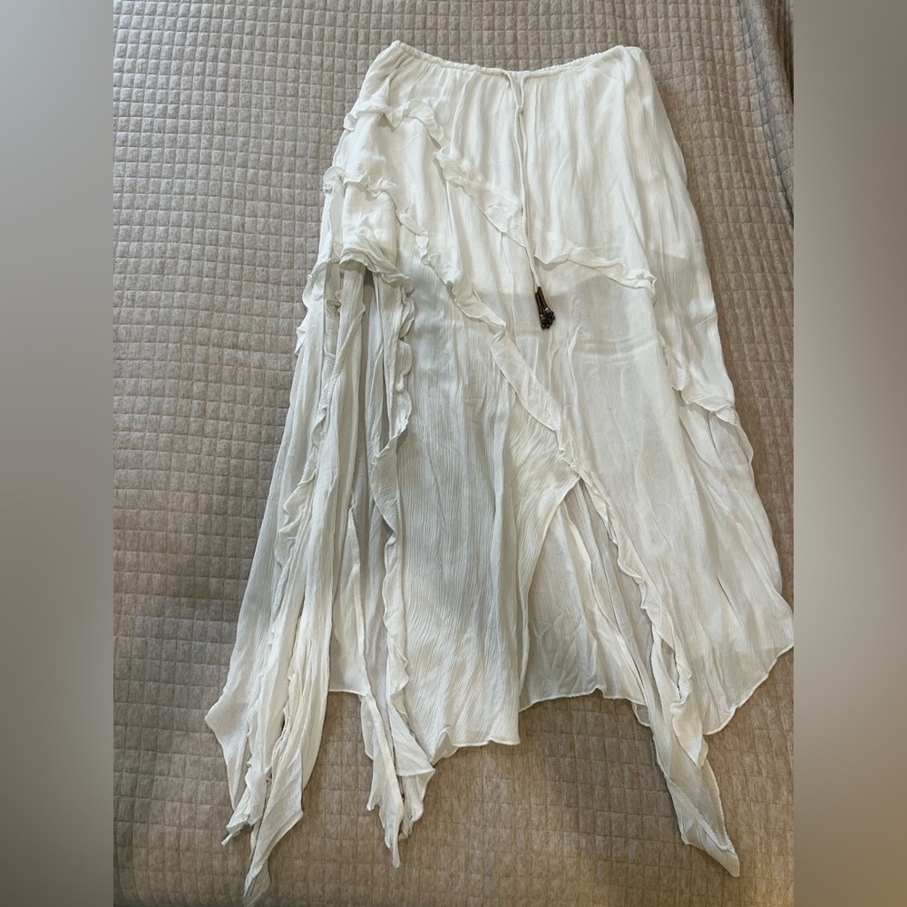 Free People White Midi Skirt